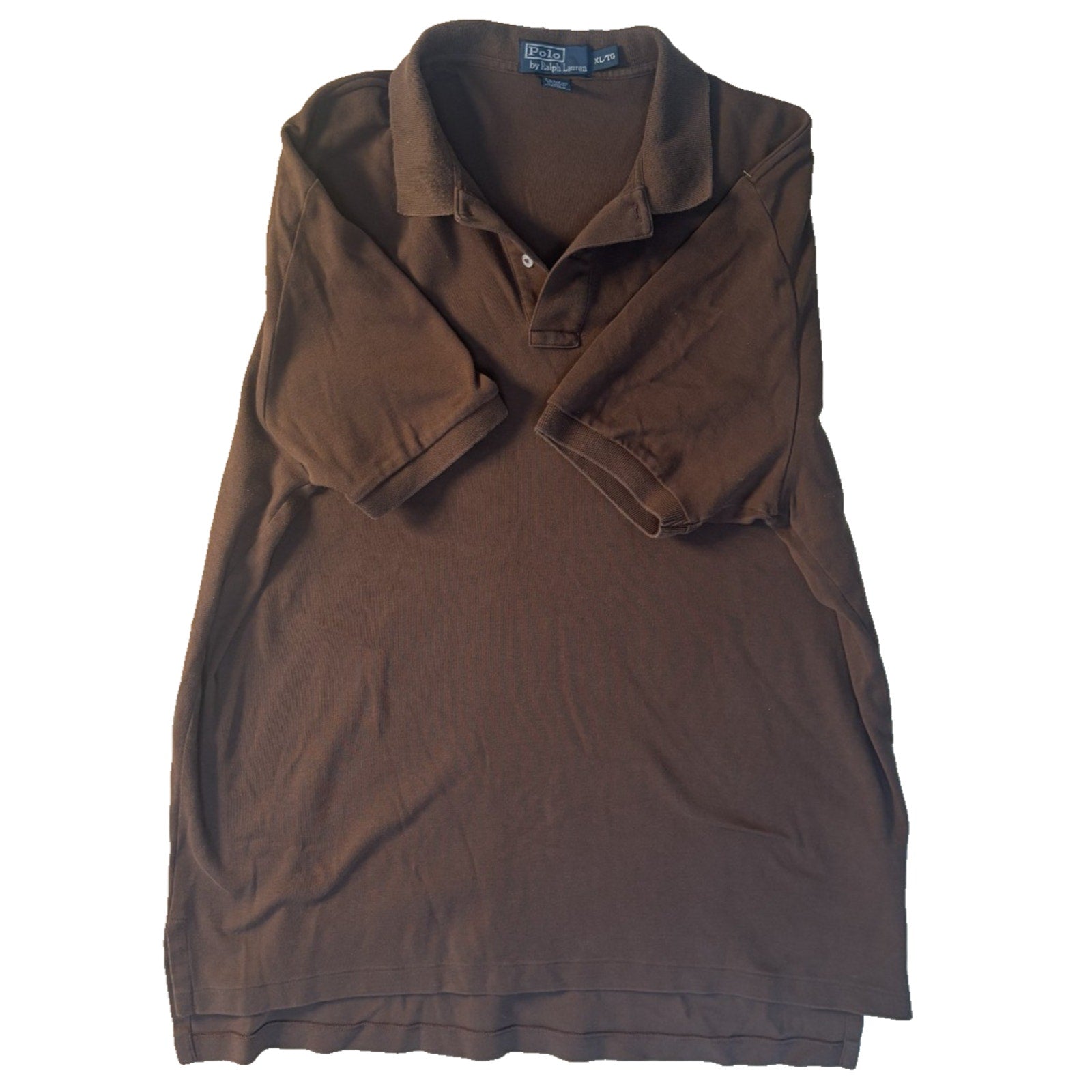 Polo Ralph Lauren Men Shirt Brown sz XL Casual Rugby Golf Preppy Green Pony MN01